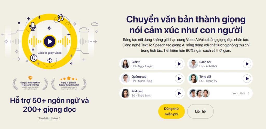 Công cụ tạo giọng đọc AI tiếng Việt