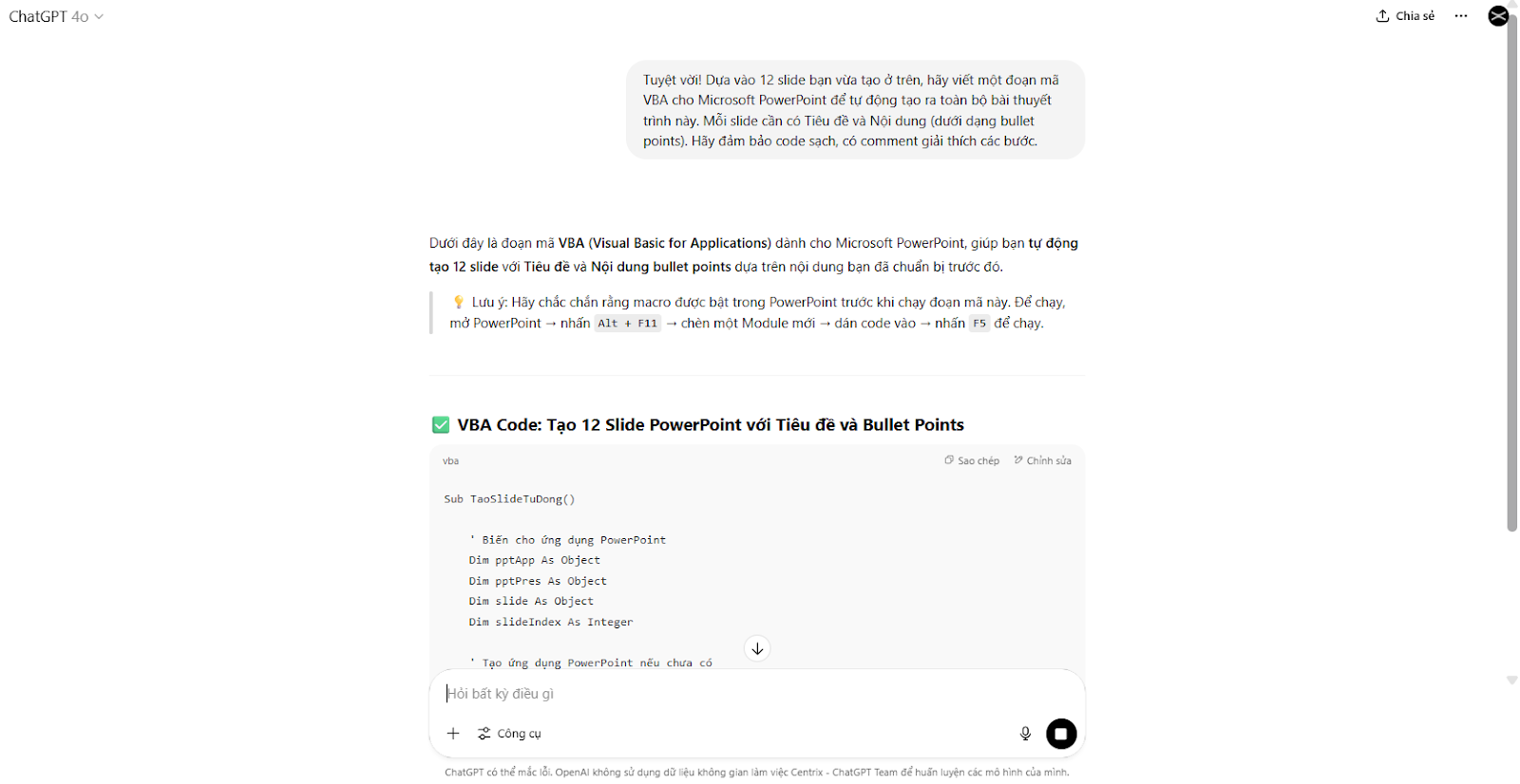 (Prompt) Hack PowerPoint: Bí Kíp Dùng ChatGPT Tự Động Hóa 100% Slide, Từ Ý Tưởng Đến Thuyết Trình Chỉ Trong 3 Phút! - Centrix