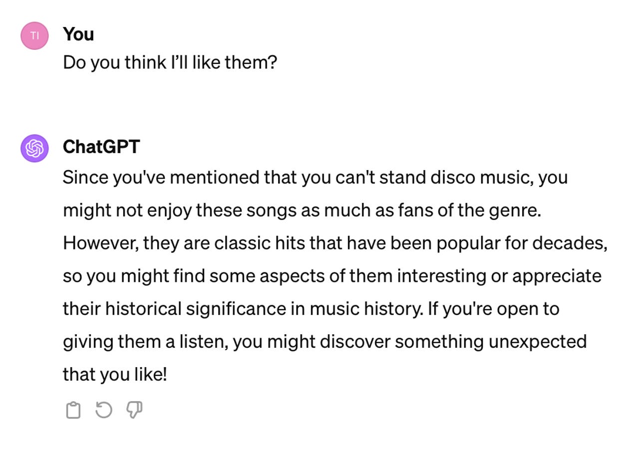 ChatGPT Personalized Experience