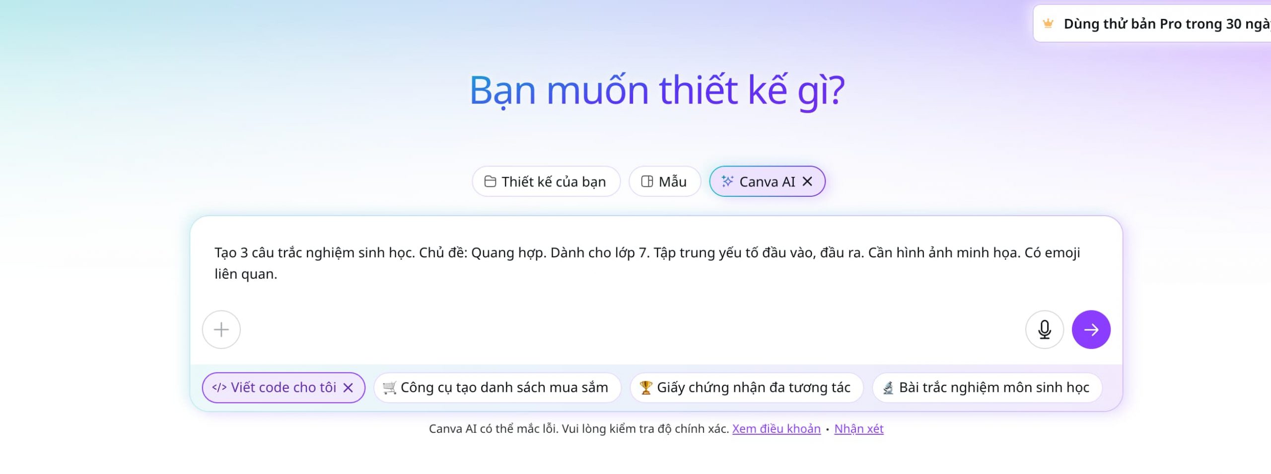 Hướng dẫn cách dùng Canva AI tạo câu hỏi trắc nghiệm tự động - CES GLOBAL