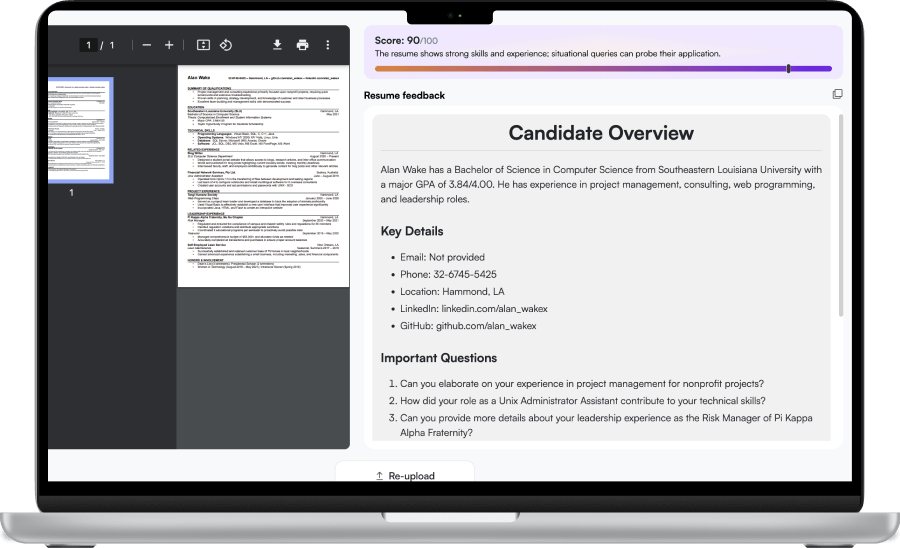 Công cụ quét hồ sơ miễn phí để xác định ứng viên tốt nhất - Monica