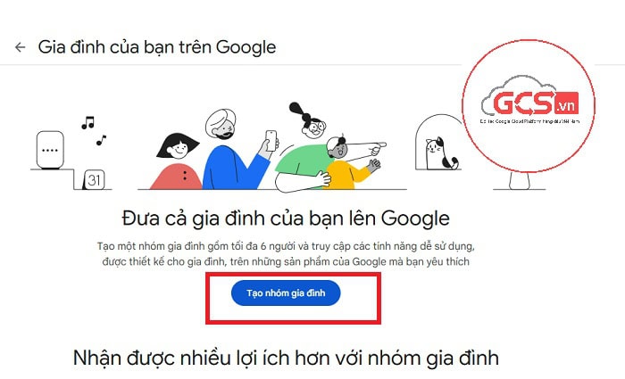 Tạo nhóm gia đình Google